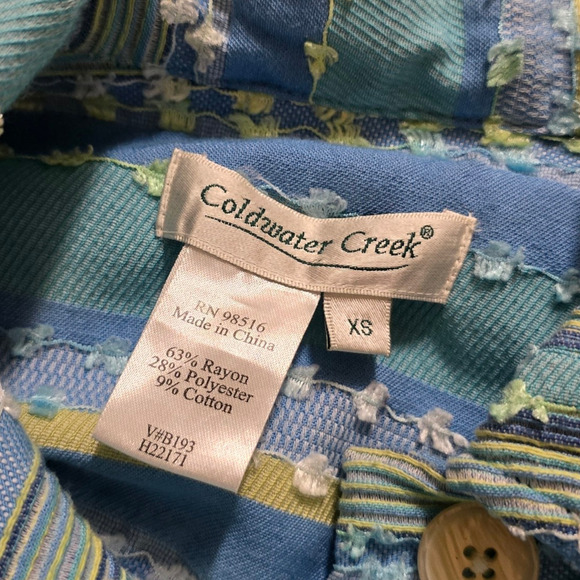 Coldwater Creek blue striped textured blazer size xs - Picture 4 of 7